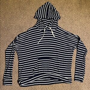 Striped Hoodie with Drawstrings